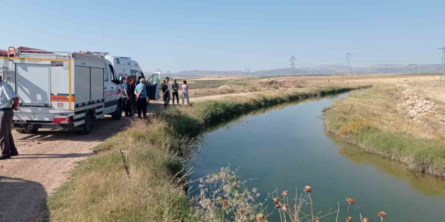 Karaman'da aracını kurtarmak isterken sulama kanalına düşen kişi öldü